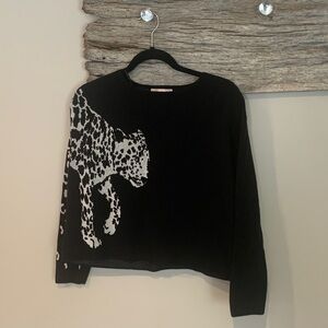 Philosophy Black and White Animal Print Sweater